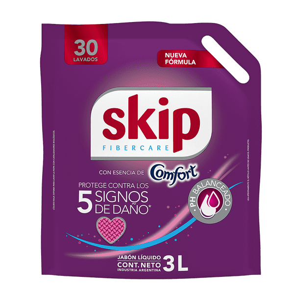 Jabón Líquido Skip Fibercare con Esencia de Comfort